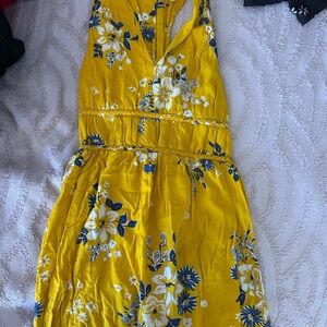 Japna Yellow and Blue Floral Dress